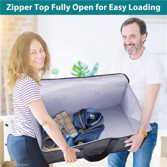 Moving Boxes Heavy Duty Moving Bags with Strong Zippers and Handles Collapsible - Picture 4 of 7